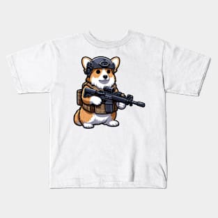 Tactical Corgi Kids T-Shirt